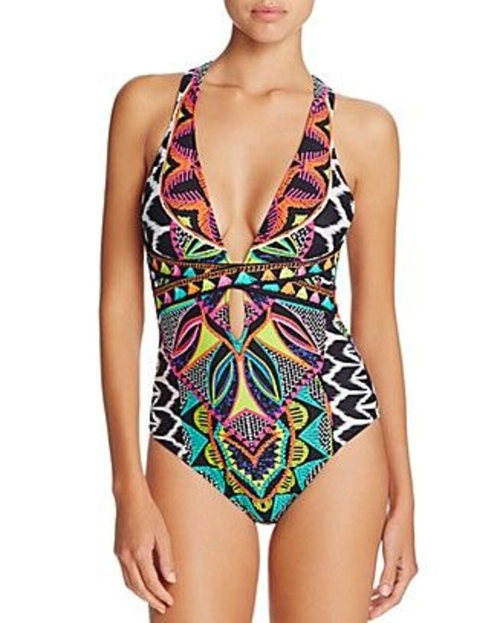 Trina Turk Africana Cross Back One Piece Swimsuit 10